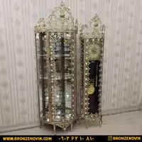 ست بوفه و ساعت ایستاده برنز مدل گل آفتابگردان بزرگ کد 8014