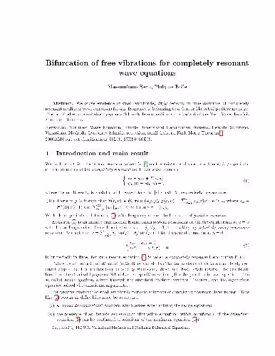 خرید و دانلود نسخه کامل کتاب Bifurcation of free vibrations for completely resonant wave equations