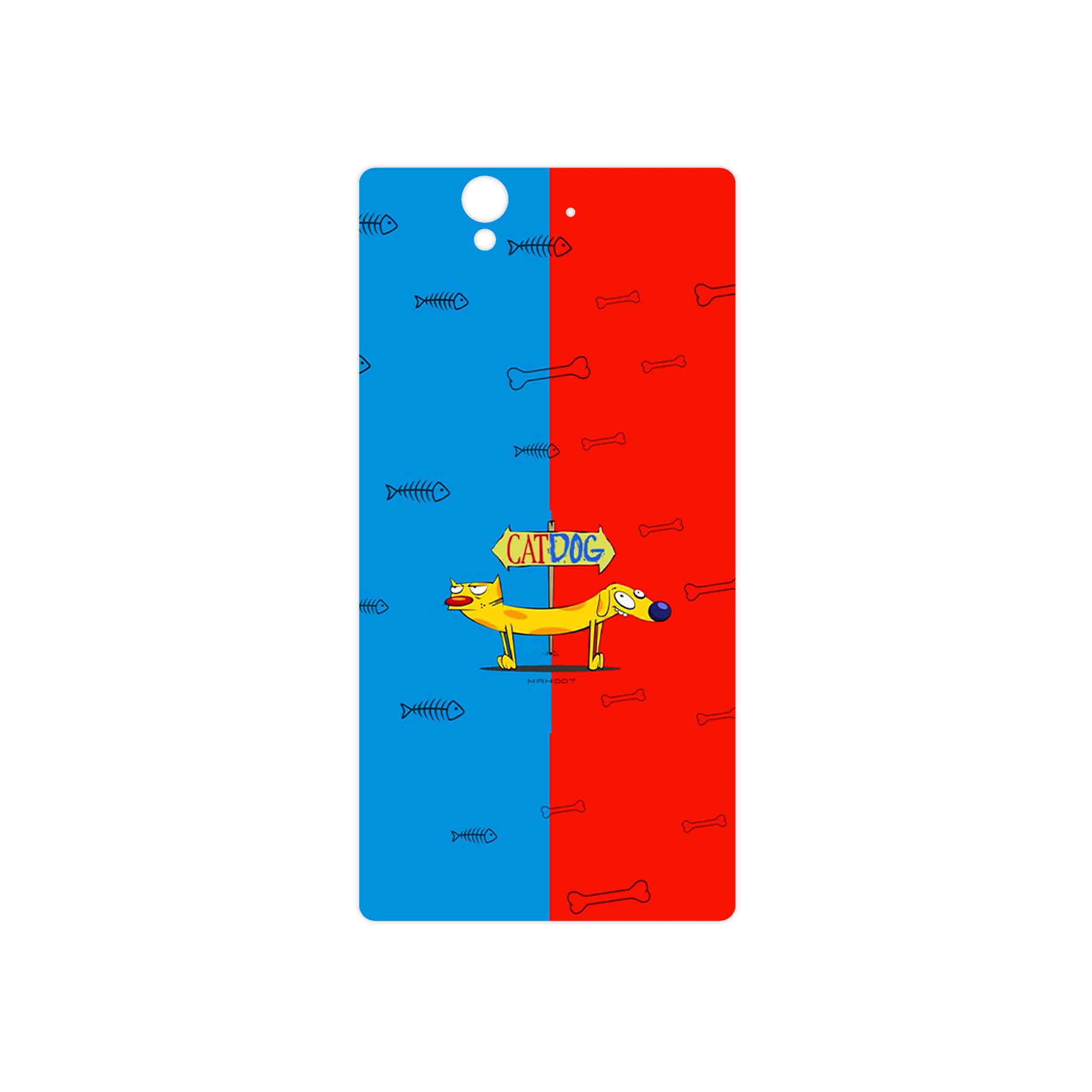 برچسب پوششی ماهوت مدل CatDog مناسب برای گوشی موبایل سونی Xperia Z
