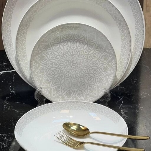 سرویس ارکوپال 26 پارچه طرح صدف طوسی