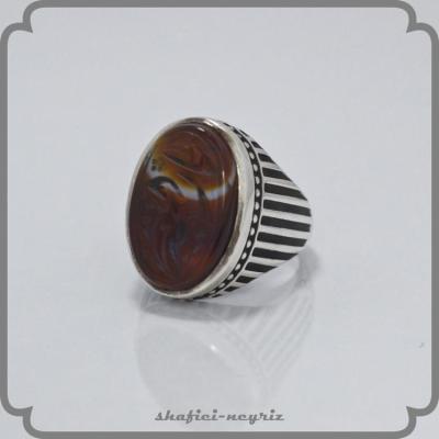 انگشتر نقره مردانه طرح شیاری