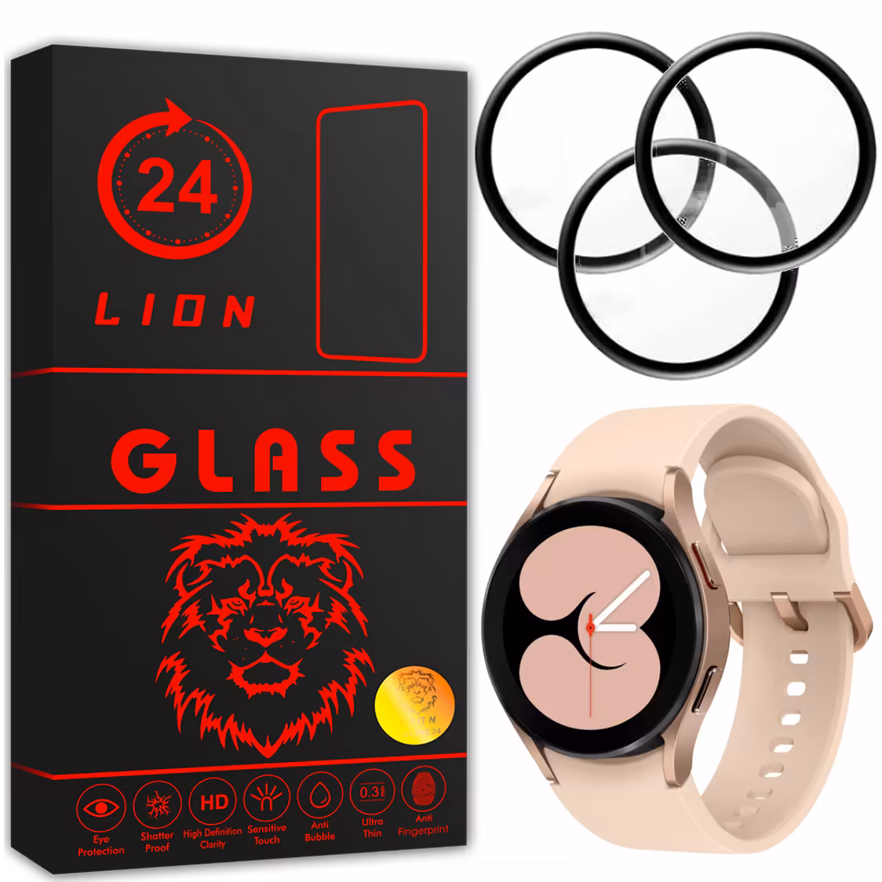 محافظ صفحه نمایش لاین مدل RT007 مناسب برای ساعت هوشمند سامسونگ Galaxy Watch 4 40mm بسته سه عددی