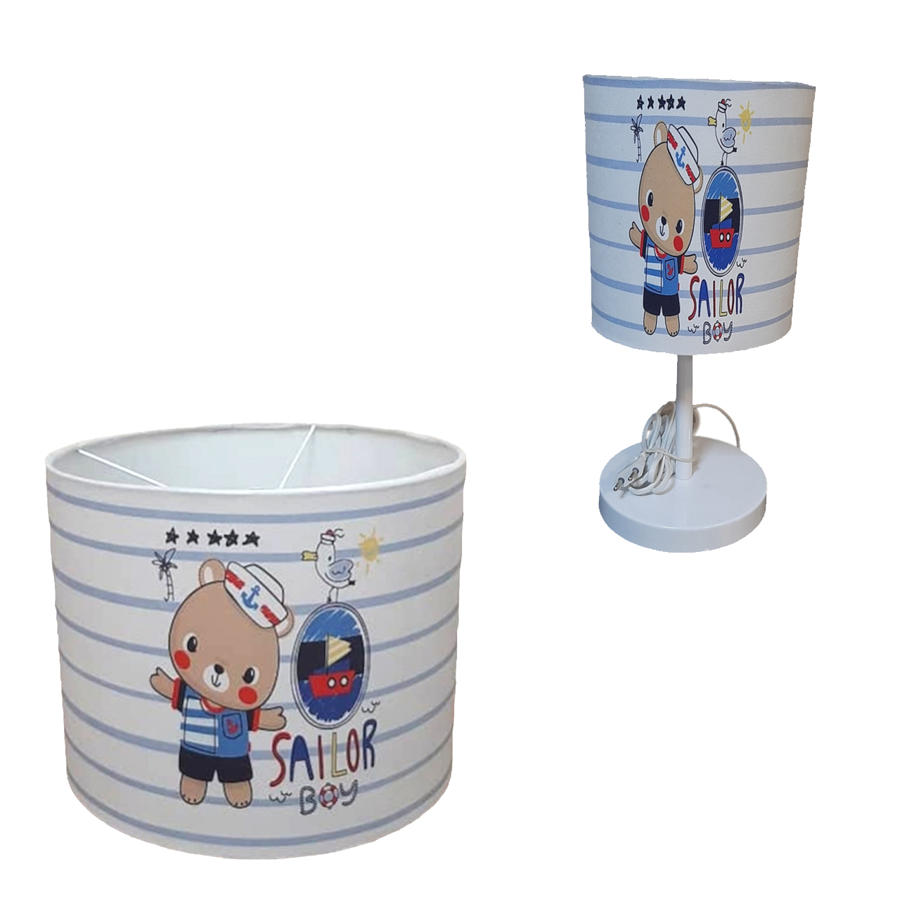 لوستر و آباژور رومیزی کودک مدل پسر ملوان کد La-123