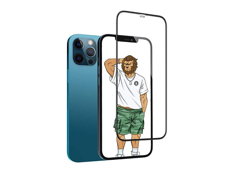 محافظ صفحه نمایش شیشه ای آیفون 12 و 12 پرو گرین Green iphone 12/12 Pro 3D Silicone  Full Curved &amp;amp; HD Glass