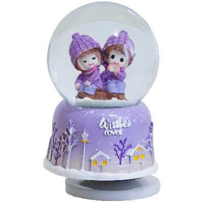 گوی موزیکال طرح زمستان مدل دختر و پسر