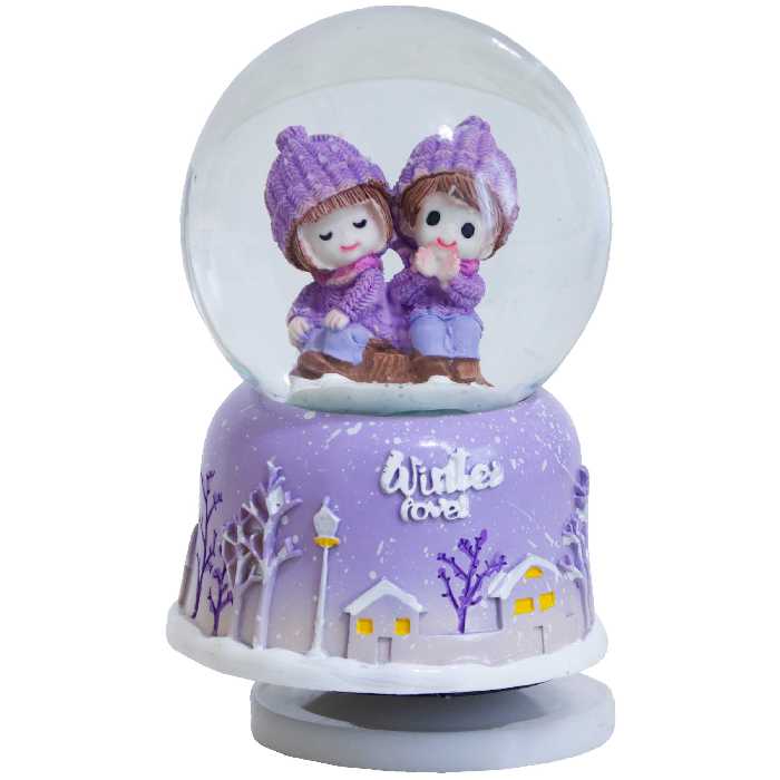 گوی موزیکال طرح زمستان مدل دختر و پسر