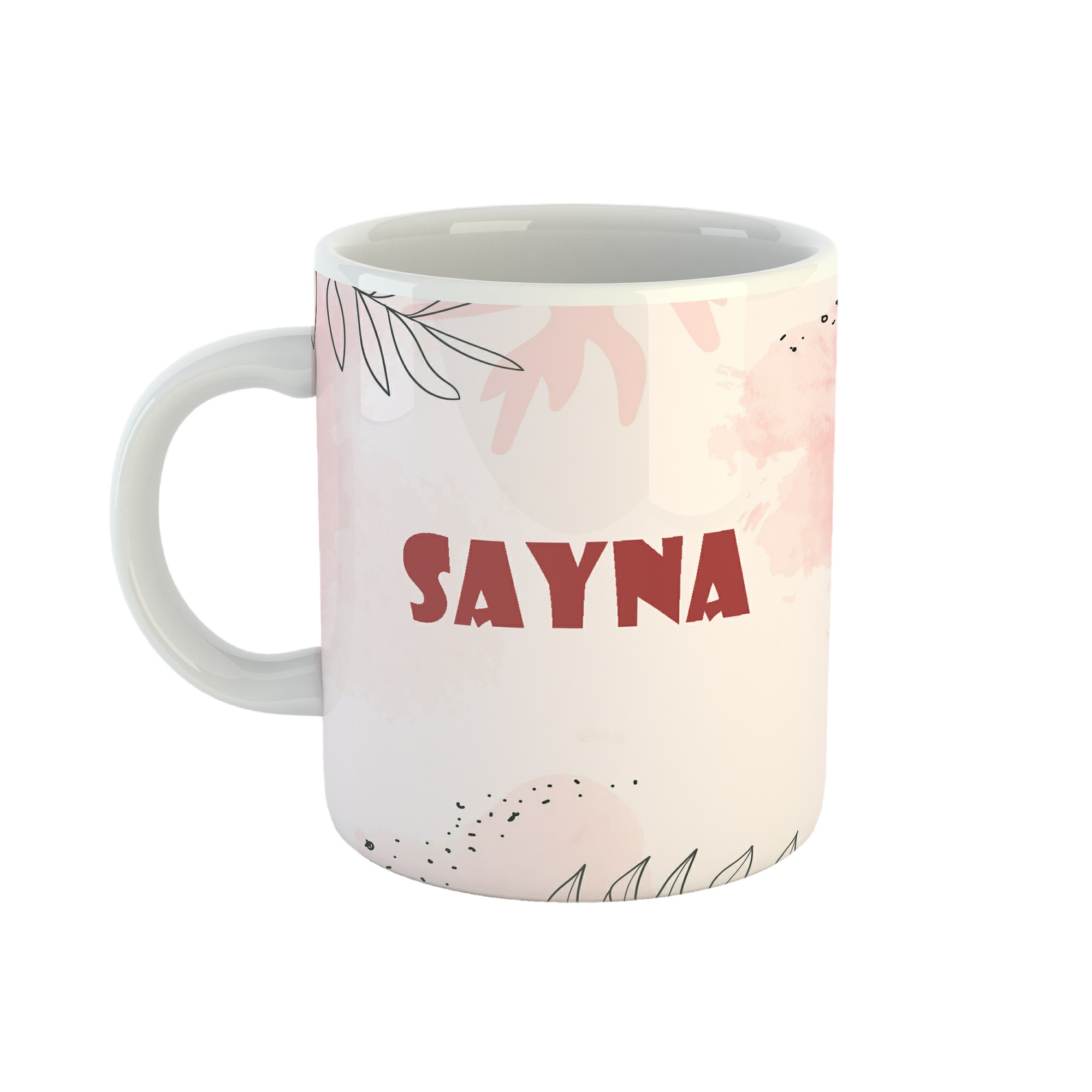 ماگ طرح اسم ساینا مدل برگ کد 362