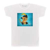 تی شرت آستین کوتاه بچگانه پرمانه طرح گربه چکمه پوش کد pmt.7617