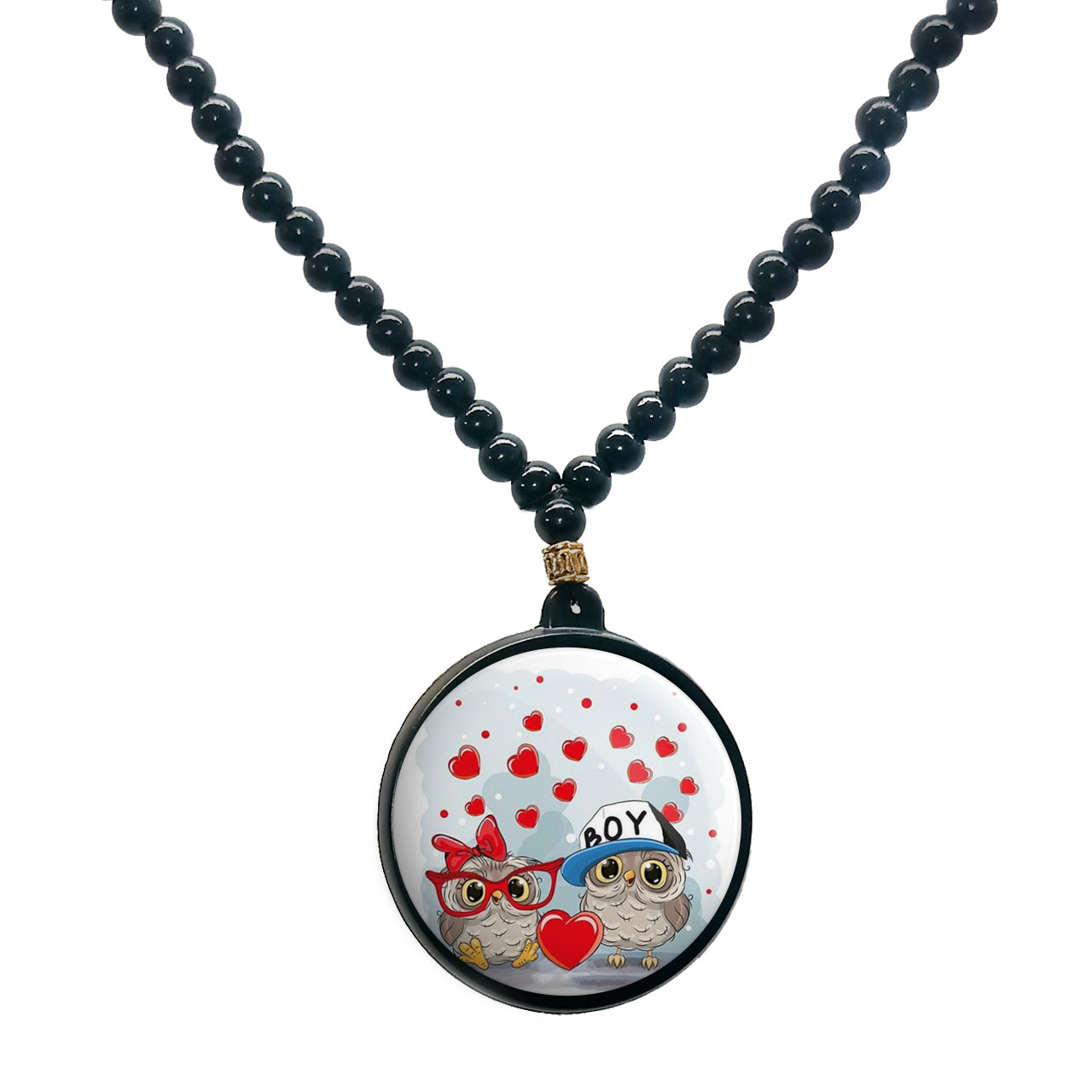 گردنبند پرمانه طرح عاشقانه کد pmd.5569 مدل دو طرفه