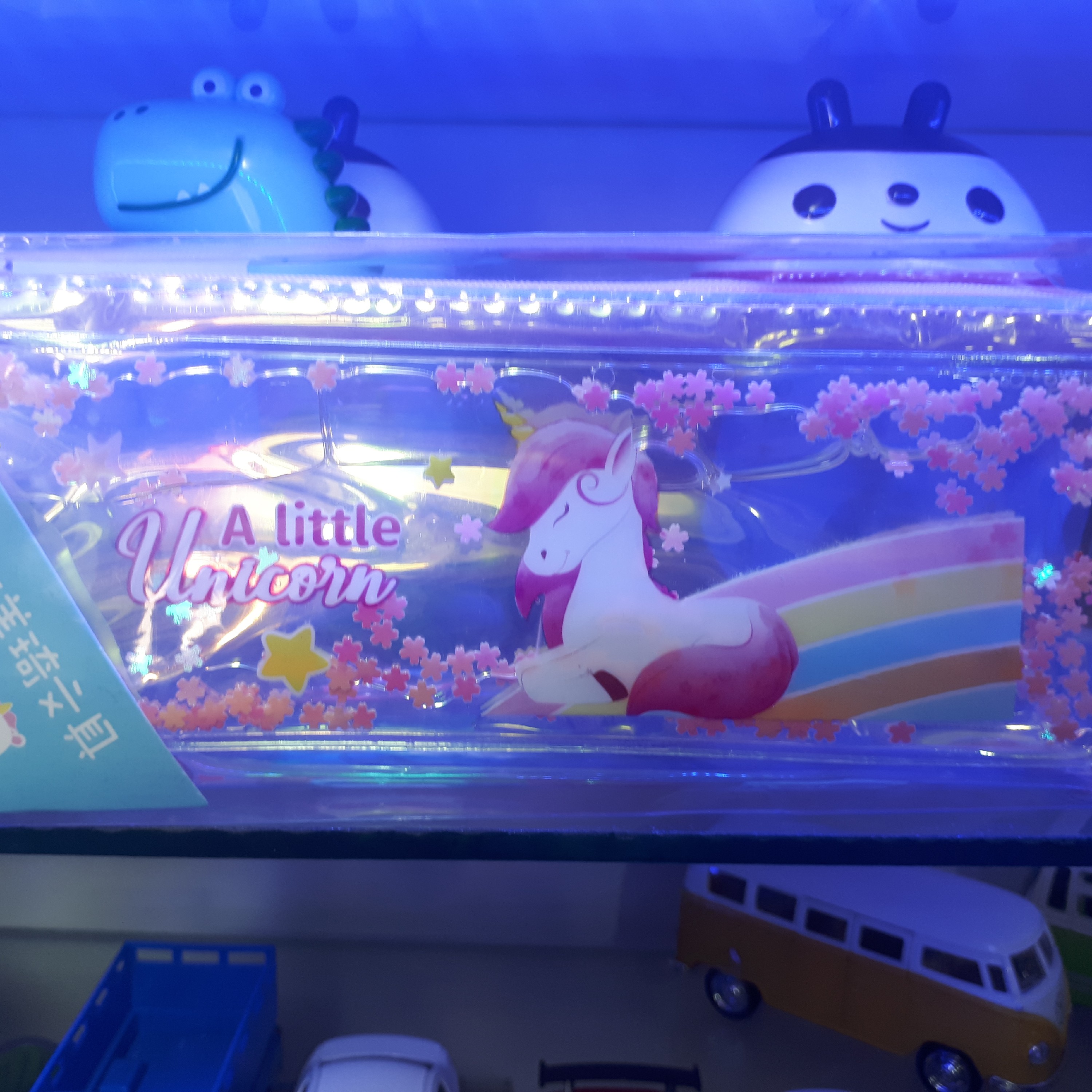 جامدادی  تک زیپ آکواریومی طرح یونیکورن ، کیفیت عالی