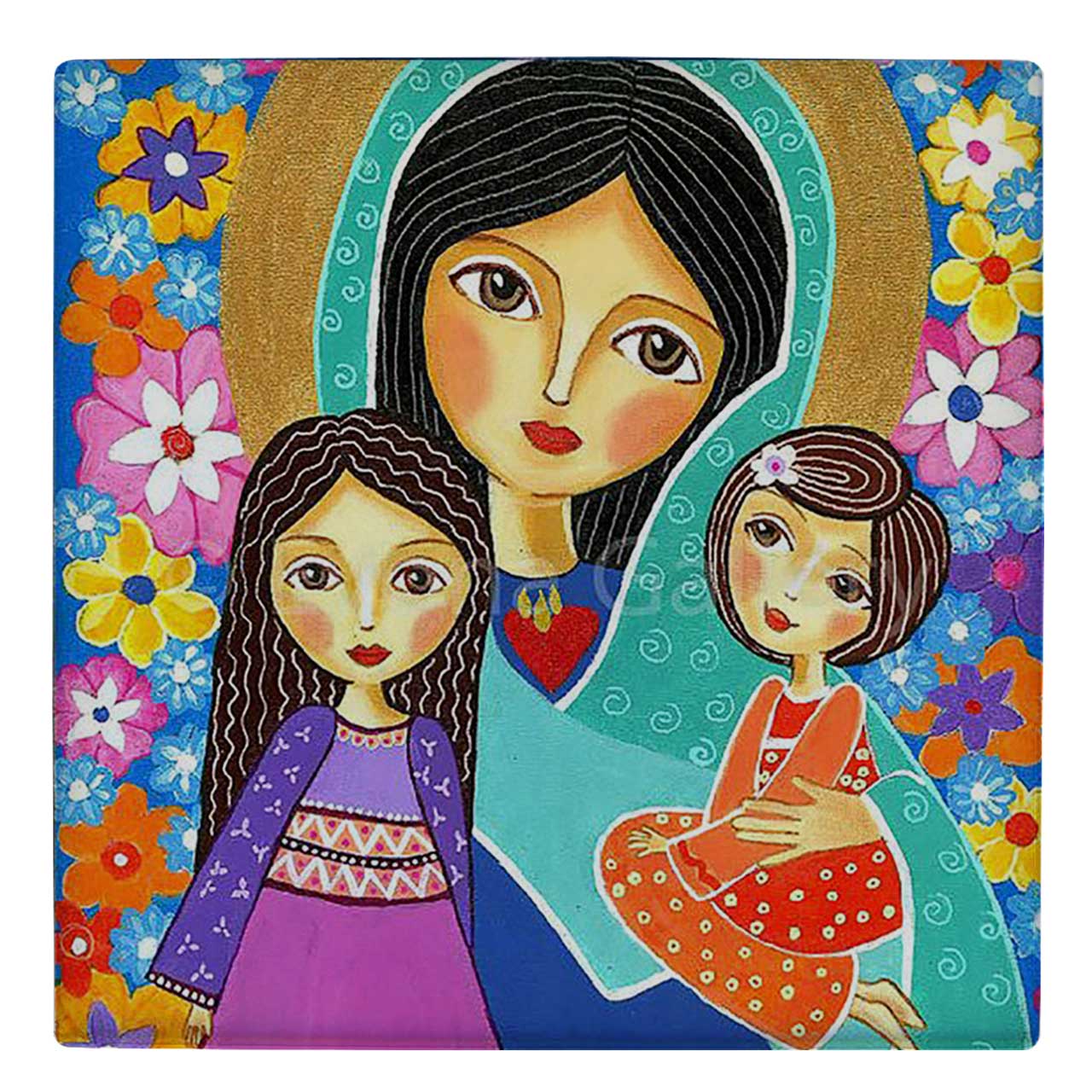 کاشی کارنیلا طرح مادر و کودکان مدل خشتی کد wkk276