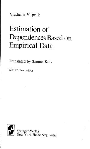 خرید و دانلود نسخه کامل کتاب Estimation of dependences based on empirical data