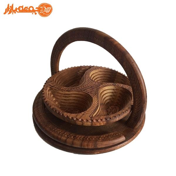 آجیل خوری چوبی تاشو طرح چهارخانه