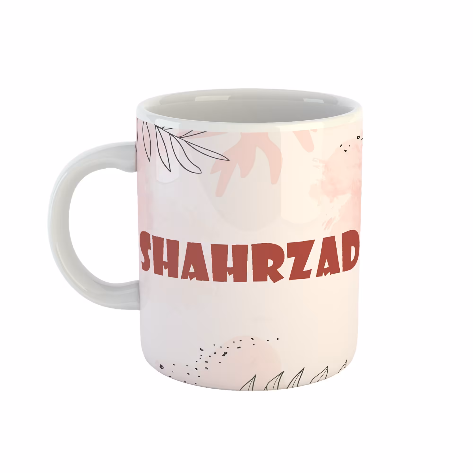 ماگ طرح اسم شهرزاد مدل برگ کد 367