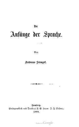 خرید و دانلود نسخه کامل کتاب Die Anfänge der Sprache