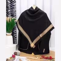 ممتاز روسری حریر ابریشم حاشیه طلایی (کد05)