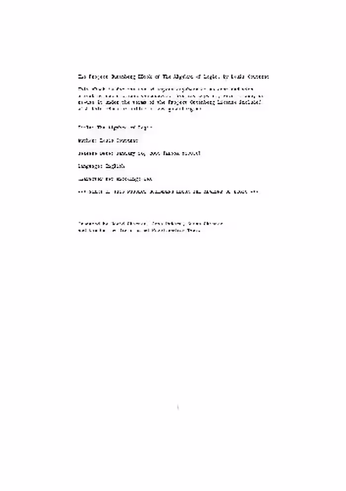 خرید و دانلود نسخه کامل کتاب The algebra of logic Project Gutenberg
