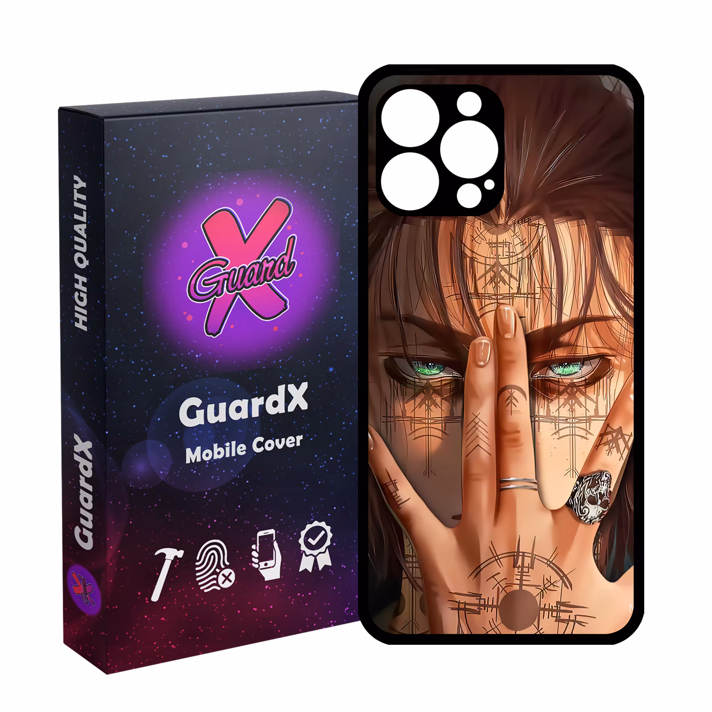 کاور گارد ایکس طرح Eren Anime مدل Glass10449 مناسب برای گوشی موبایل اپل iPhone 13 Pro Max