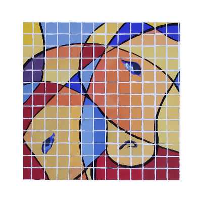 تابلو نقاشی گواش طرح اسب کد 08