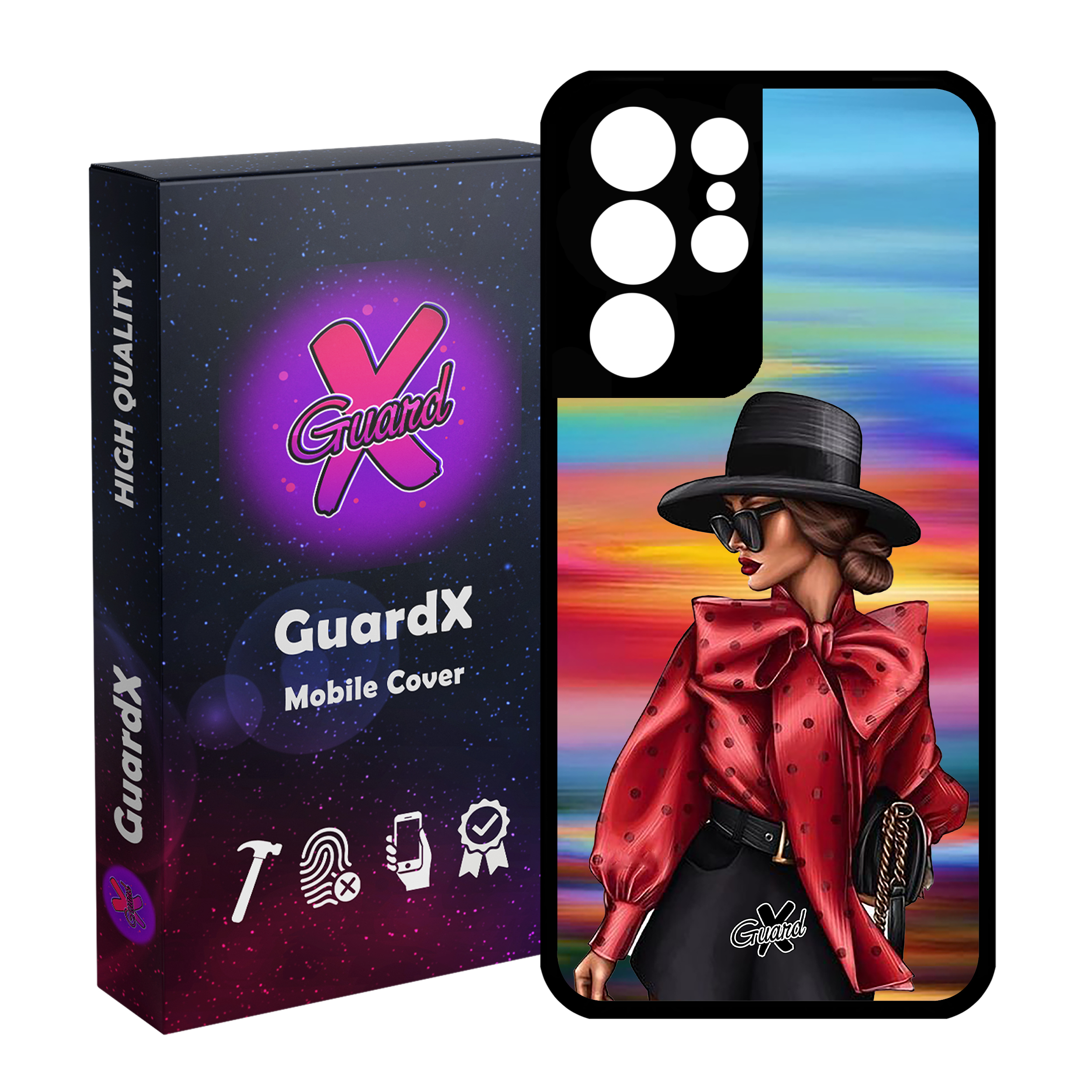 کاور گارد ایکس طرح Girl مدل Glass10086 مناسب برای گوشی موبایل سامسونگ Galaxy S21 Ultra