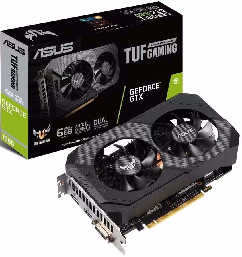 کارت گرافیک ایسوس مدل TUF-GTX1660-6G-GAMING  با حافظه 6 گیگابایت
