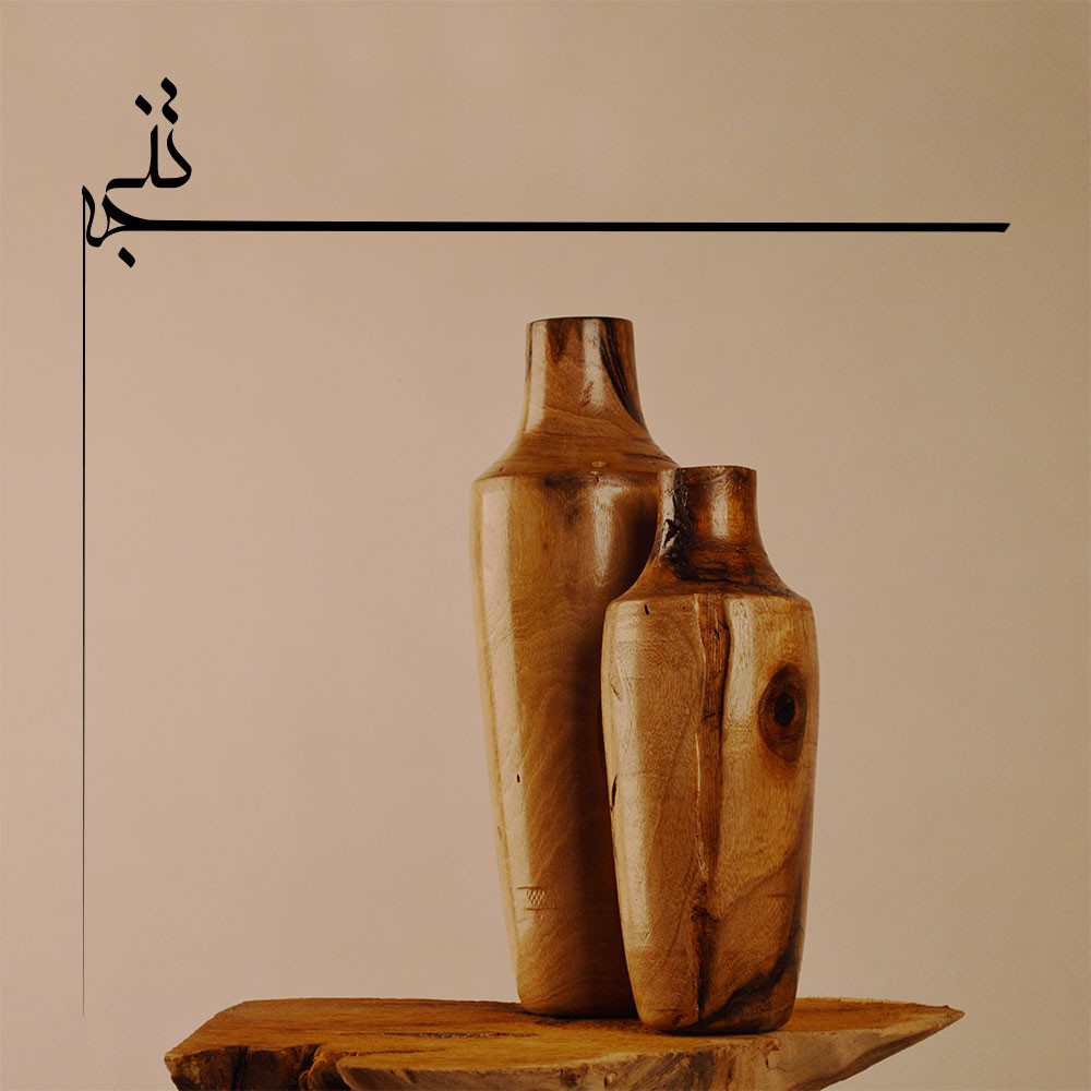 گلدان دکوری چوبی ست دو تایی