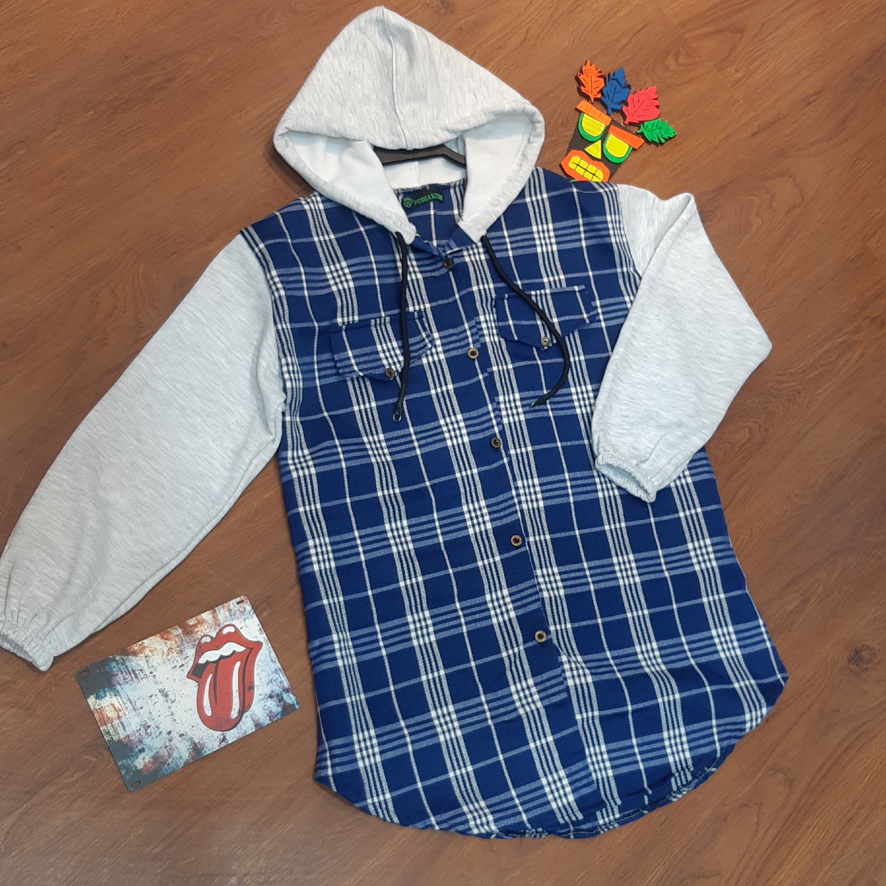 سوییشرت کلاهدار چهار خونه