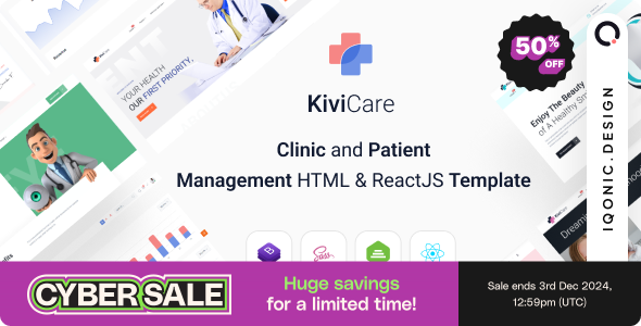 دانلود KiviCare قالب اچ تی ام ال کلینیک و مدیریت بیماران