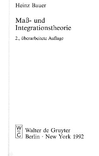 خرید و دانلود نسخه کامل کتاب Mass- und Integrationstheorie