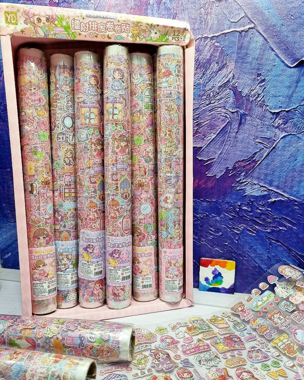 استیکر رولی 58 در 30 سانتی  ضد آب طرح انیمه عروسکی کیوت اکلیلی