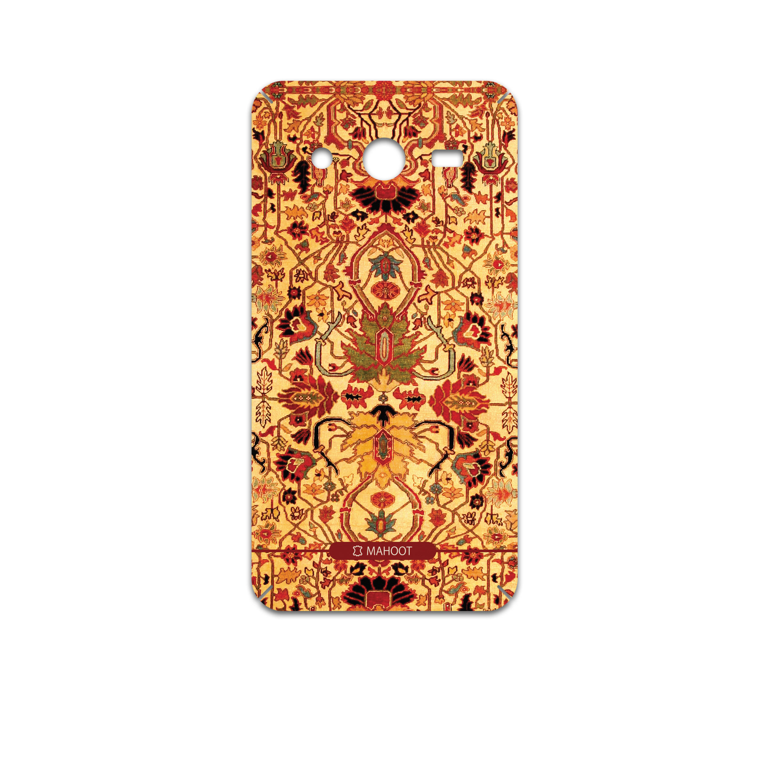 برچسب پوششی ماهوت مدل Persian-Carpet-Yellow مناسب برای گوشی موبایل سامسونگ Galaxy Core 2