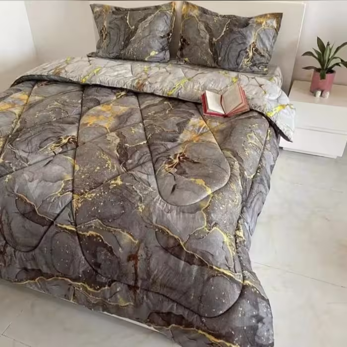 روتختی دونفره میکرو پرنسس الیاف ویرجین 350 گرمی با دوخت cncومغذی دوز ماربل 6تکه