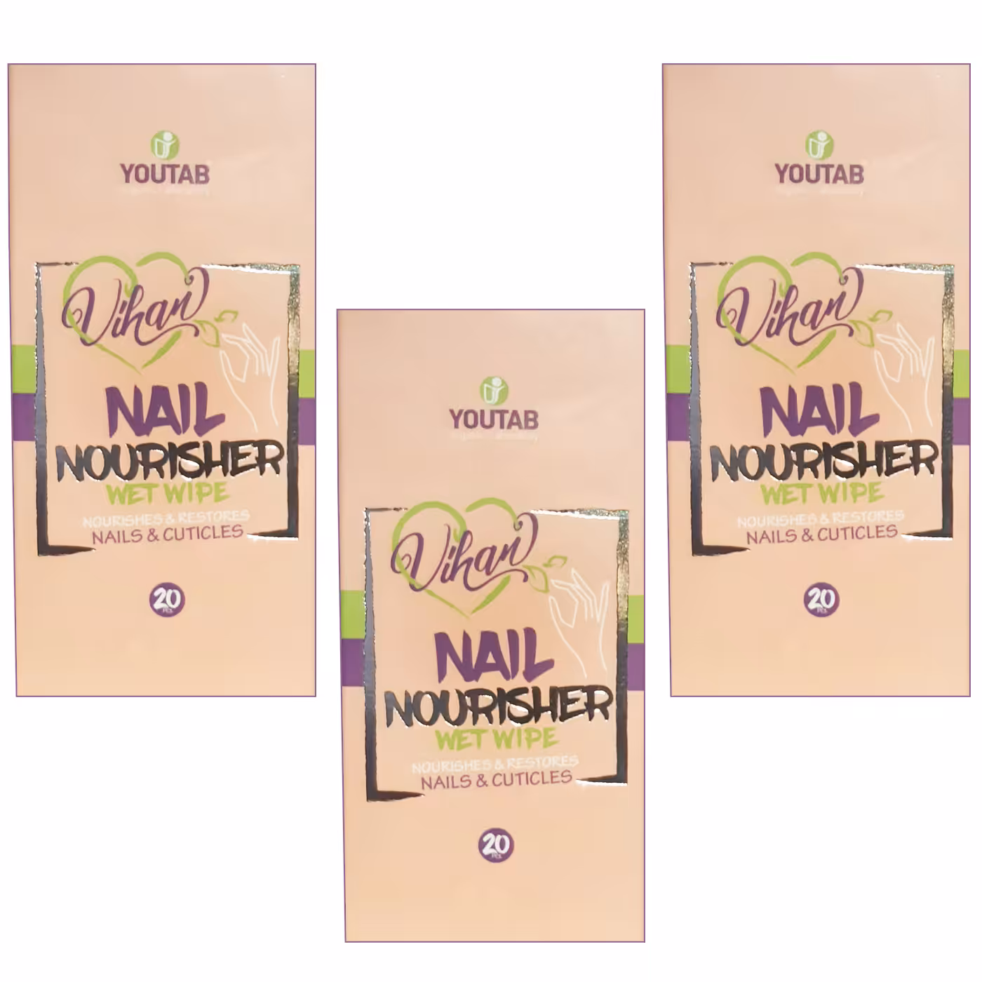 پد تقویت کننده ناخن ویهان مدل Nourisher مجموعه 3 عددی