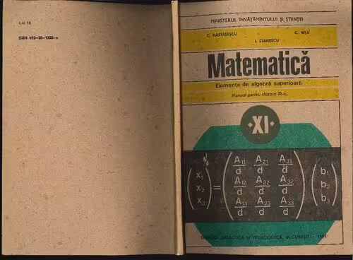 خرید و دانلود نسخه کامل کتاب Matematică. Elemente de algebră superioară. Manual pentru clasa a XI-a