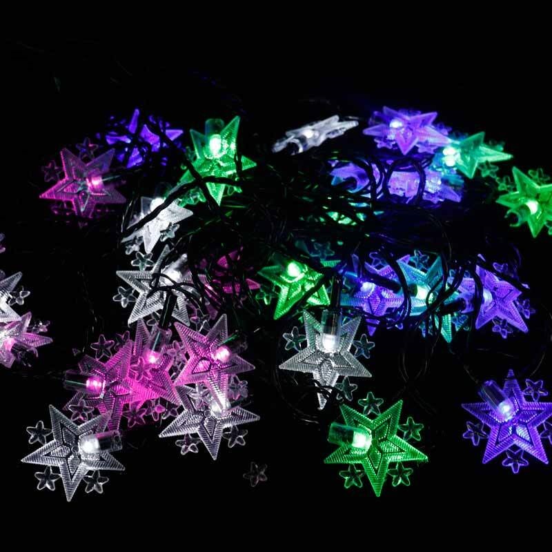 ریسه طرح ستاره برفکی رنگی 7 متری