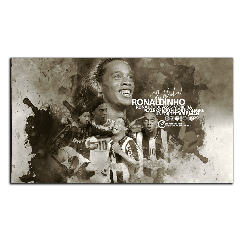 تابلو شاسی دنیای قابطرح بازیکن تیم ملی فوتبال برزیل رونالدینیو مدل SH-S6782 | دنیای قاب