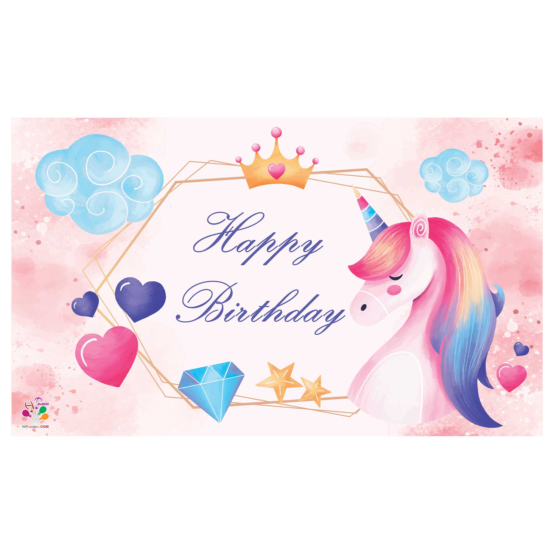  بنر تولد طرح یونیکورن کد 059