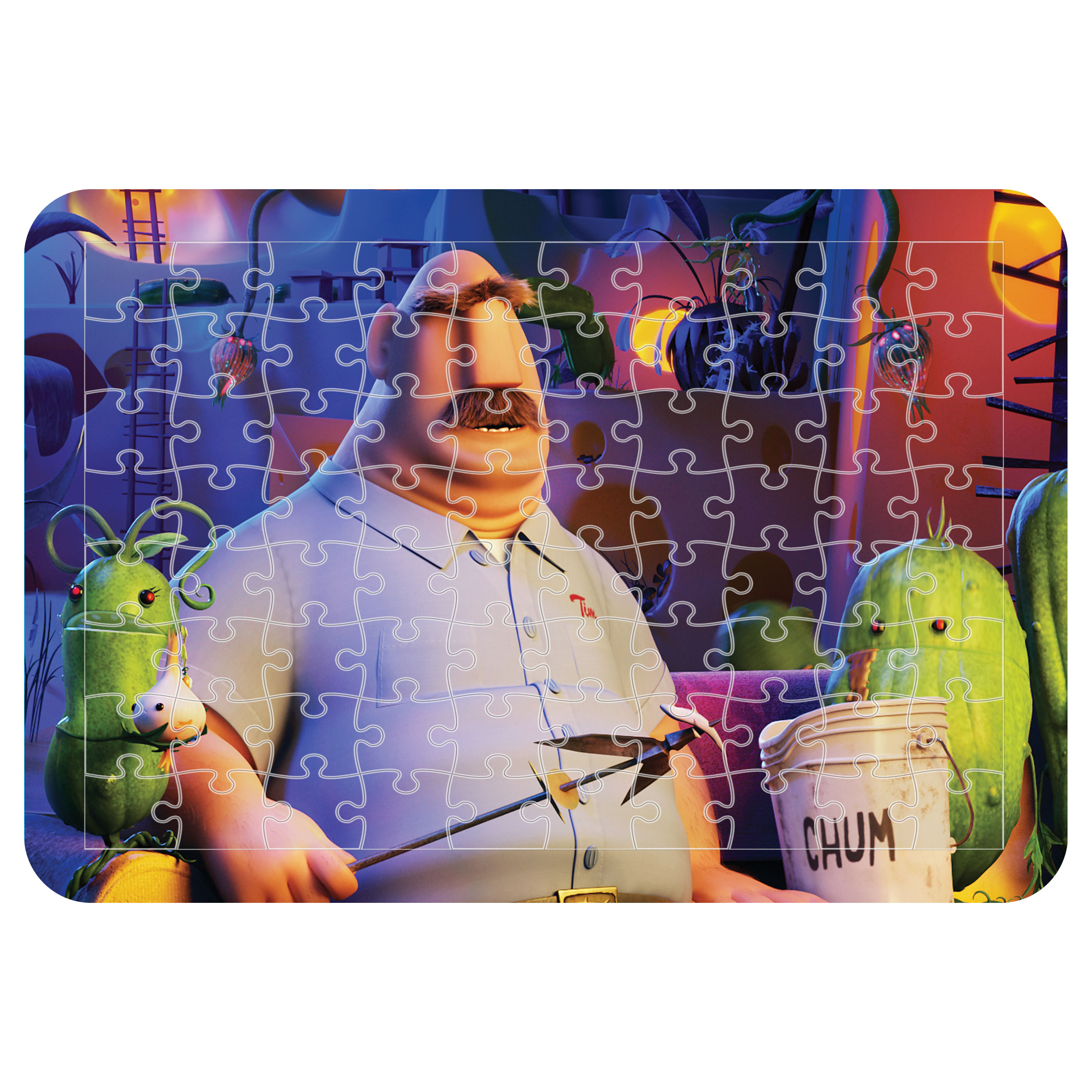 پازل 54 تکه اطلس آبی طرح کارتون ابری با احتمال بارش کوفته قلقلی مدل P1376