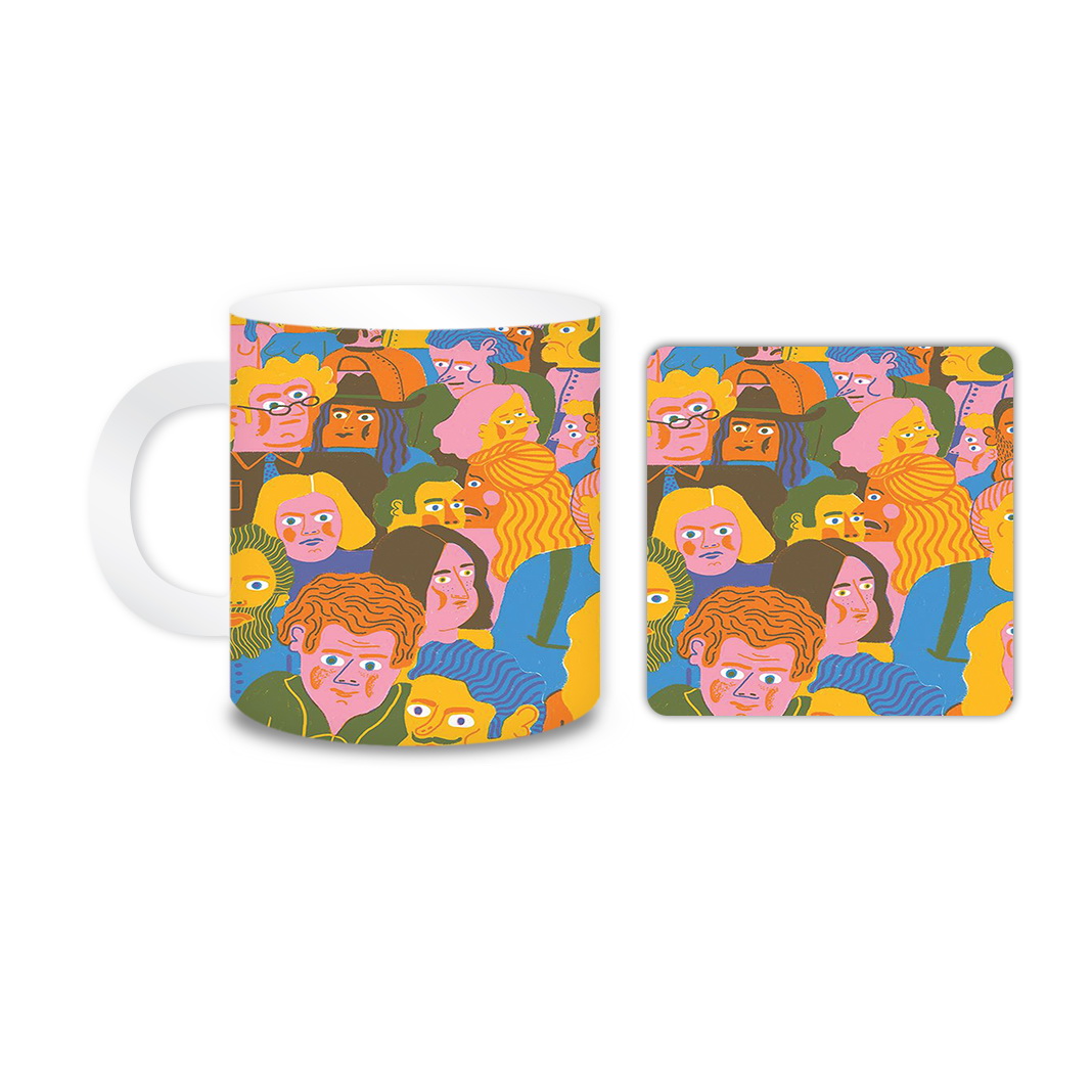 ماگ مدل مردم کد 998 به همراه زیر لیوانی