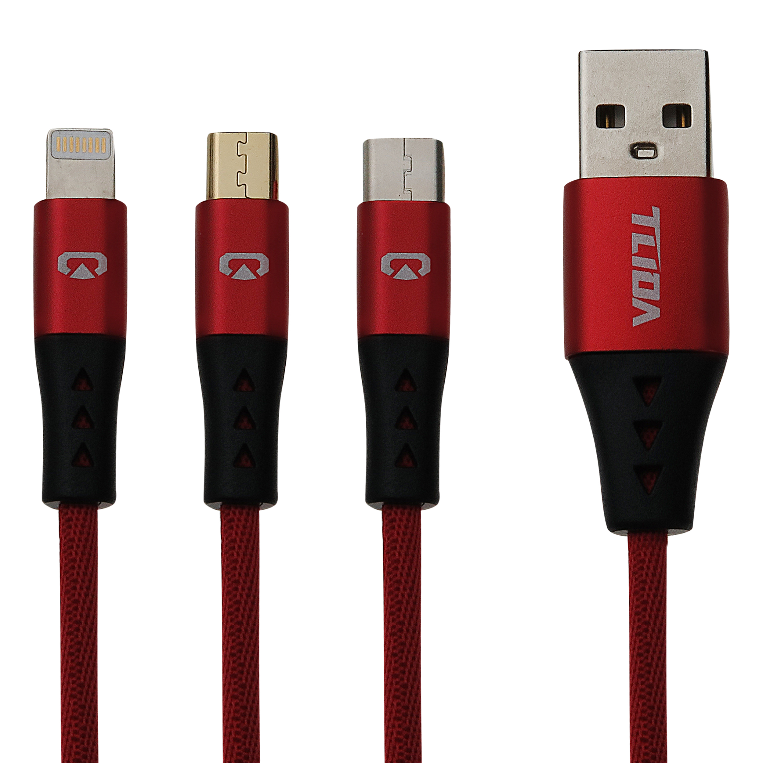 کابل تبدیل USB به microUSB/USB-c/لایتنینگ مدل Rc_500  طول 1.2 متر