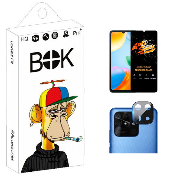 محافظ صفحه نمایش بوک مدل Transparent Antistatic مناسب برای گوشی موبایل شیائومی Redmi 10C به همراه محافظ لنز دوربین | کالا برتری