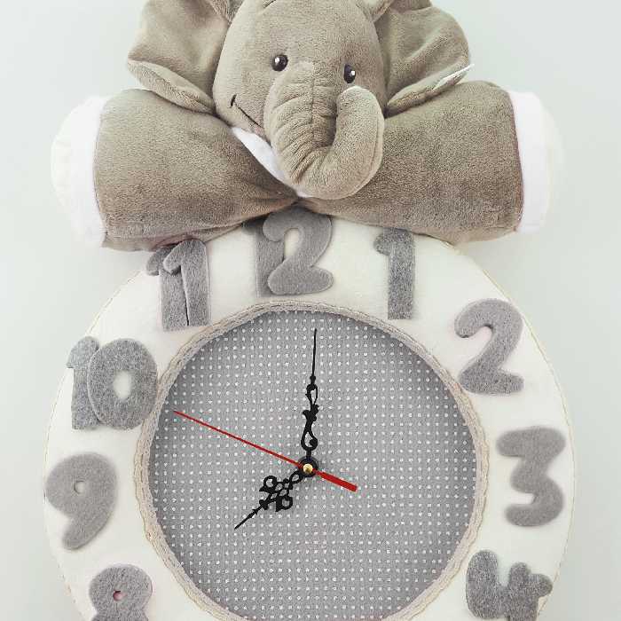 ساعت دیواری کودک نی نی سیس مدل فیل کد W-F/W