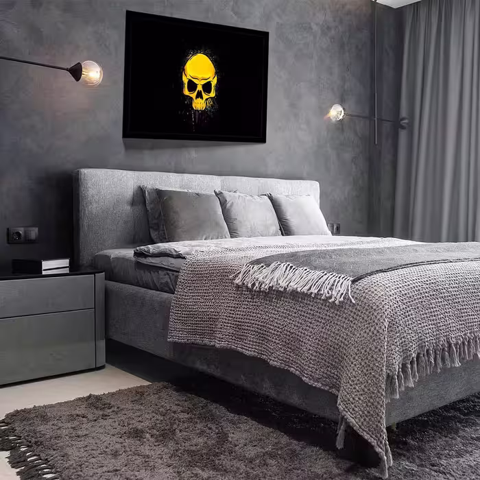 تابلو مدل gold skull کد F-12043