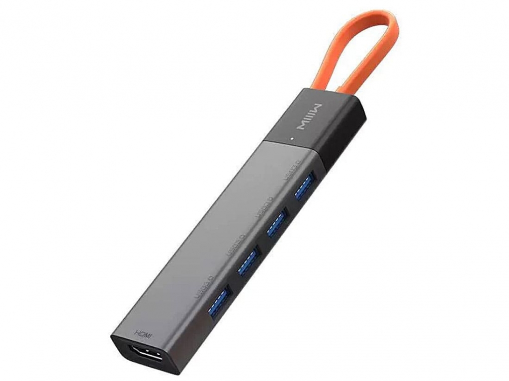 هاب 5 پوت شیائومی Miwu Type-C docking station HUB USB3.0*4 HDMI MWCMA02