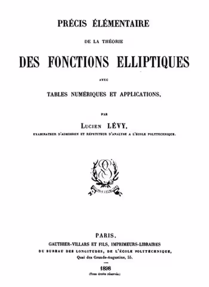 خرید و دانلود نسخه کامل کتاب Précis élémentaire de la théorie des fonctions elliptiques