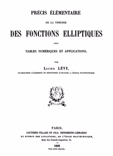 خرید و دانلود نسخه کامل کتاب Précis élémentaire de la théorie des fonctions elliptiques