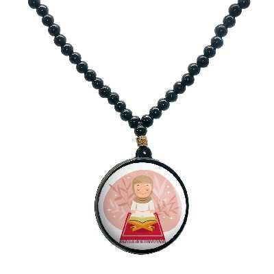 گردنبند پرمانه طرح جشن تکلیف کد pmd.25782 مدل دو طرفه