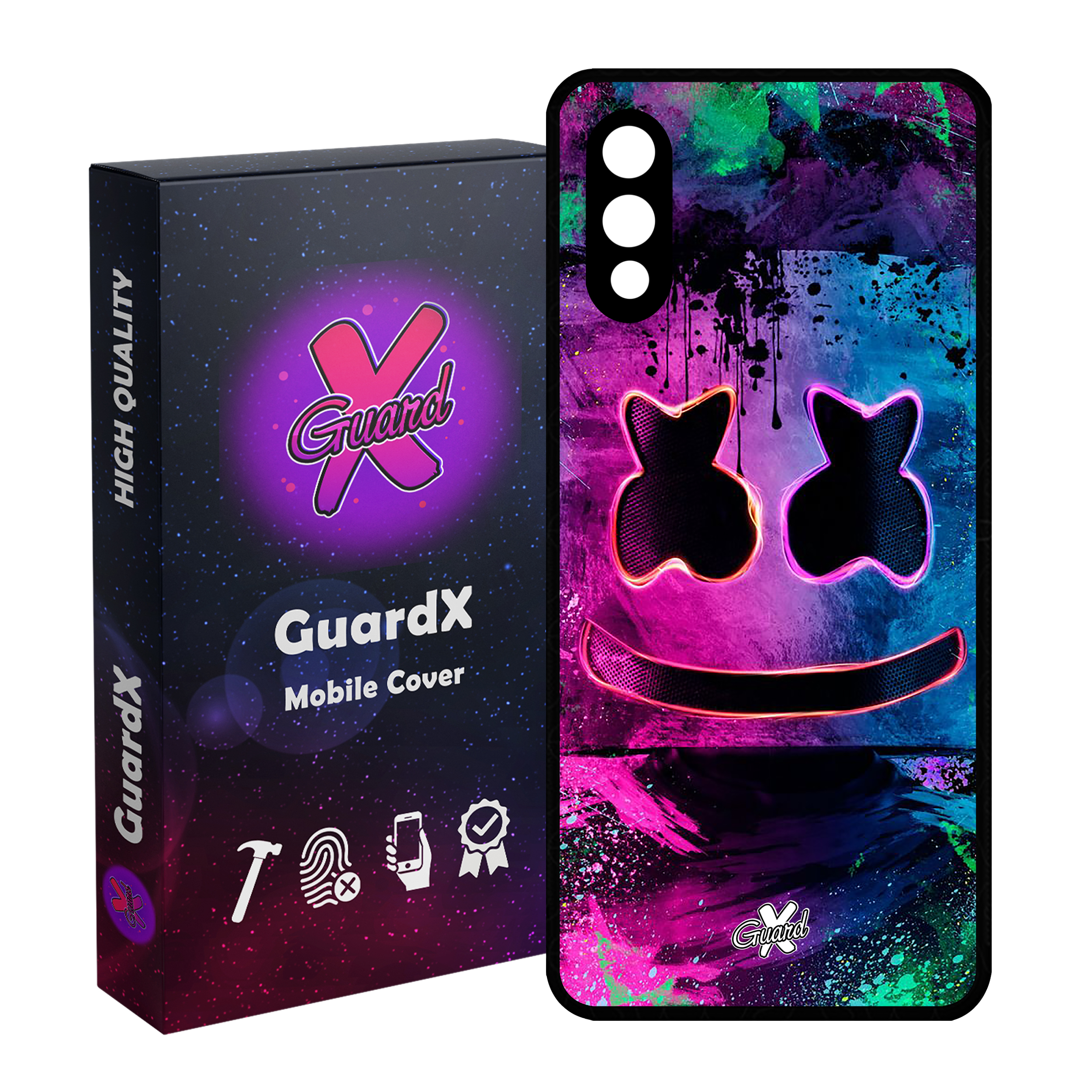 کاور گارد ایکس طرح Marshmello مدل Glass10028 مناسب برای گوشی موبایل سامسونگ Galaxy A02 / M02