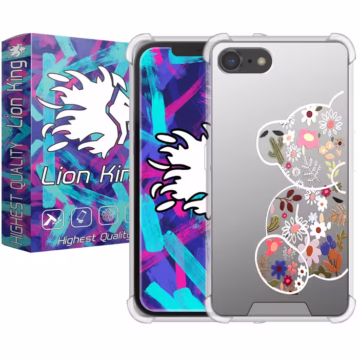 کاور لاین کینگ مدل آینه ایی نشکن طرح خرس مناسب برای گوشی موبایل اپل iPhone 7 8