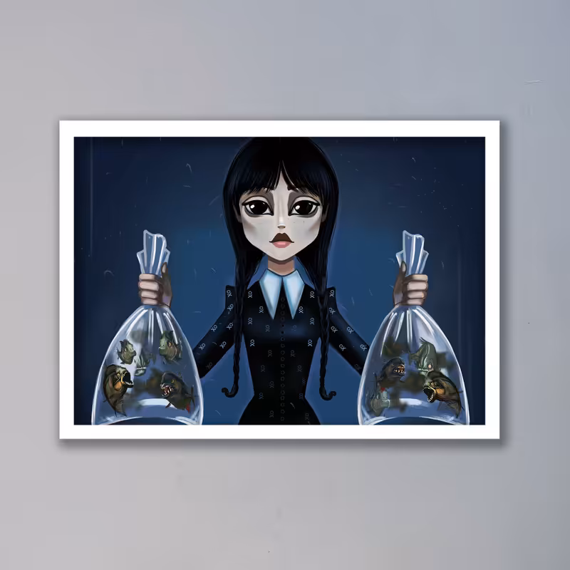 تابلو مدل ونزدی آدامز Wednesday Addams کد LAG10147 | دنیای قاب
